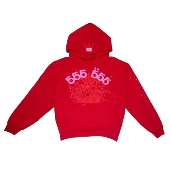 555 & 555 Red Sp5der Hoodie