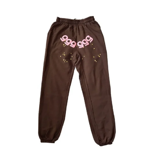 Sp5der Web Pattern Brown Sp5der 555 Tracksuit - Image 3