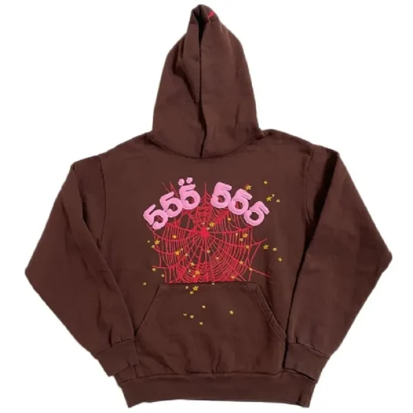 Sp5der Web Pattern Brown Sp5der 555 Tracksuit - Image 2